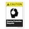 Signmission ANSI Caution Sign, Hearing Protection Required, 10in X 7in Rigid Plastic, 7" H, 10" W, Landscape OS-CS-P-710-L-19769 - alternate 1